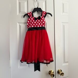 Ladybug Little Girl Dress Red Polka Dot Dress with Black Accents Size about 3-5t